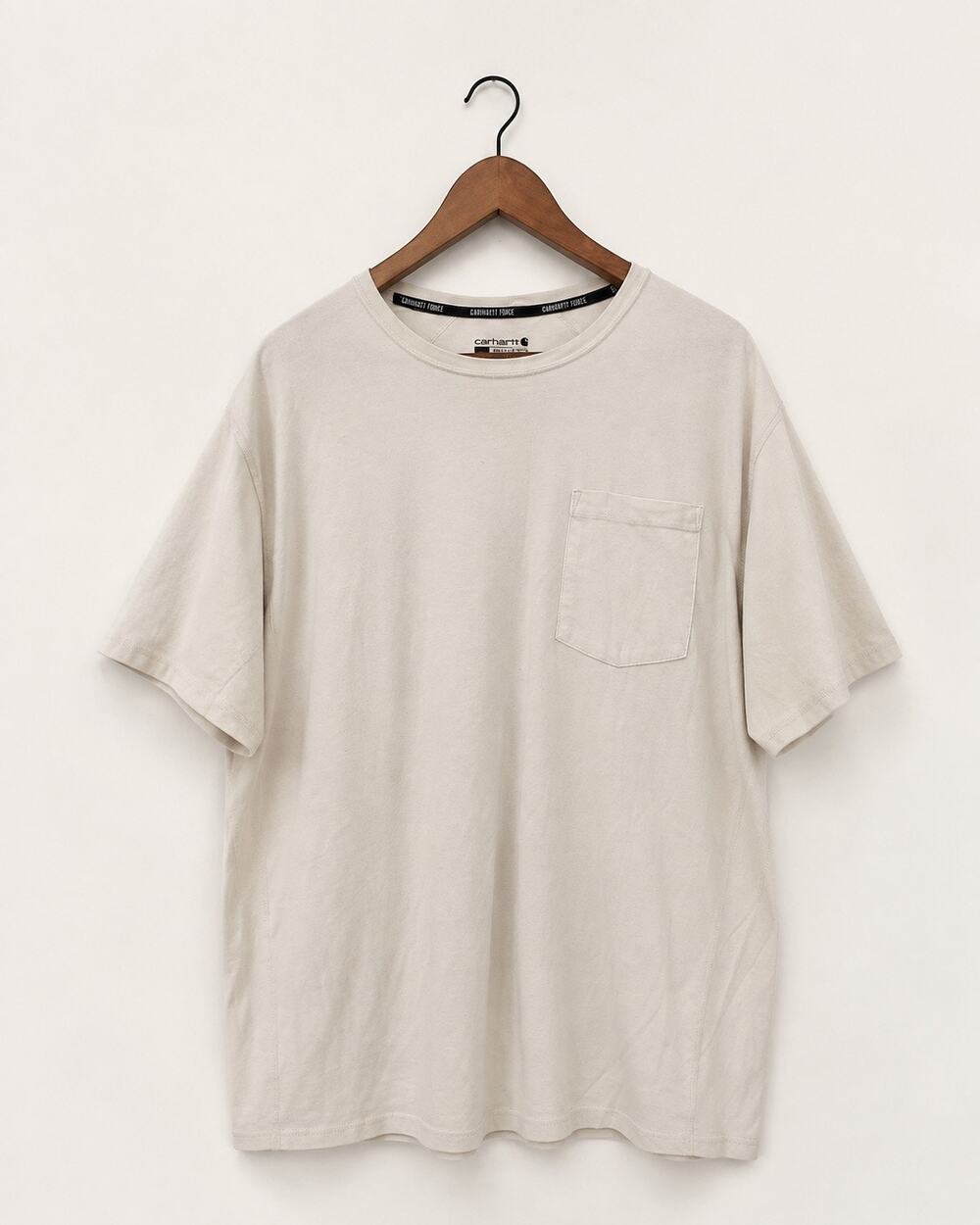 Carhartt Men’s Pocket T-Shirt Beige Tan Short Sleeve Workwear Crew Neck Tee S XL